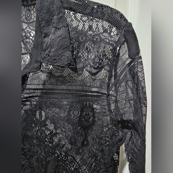 Dynamite Lace Knit Button Up Shirt - Picture 5 of 5